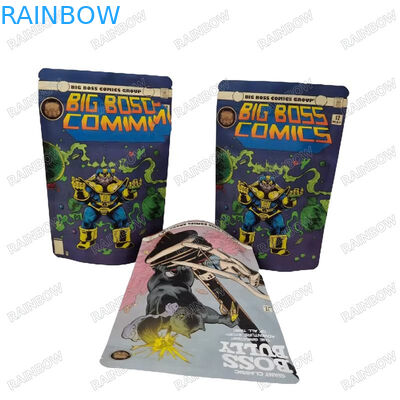 Sigillo termico rischiabile su misura Sacchetto di carta in piedi Biscotti snack Imballaggio alimentare Sacchetto a cerniera