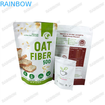 Borse biodegradabili Carta Kraft personalizzata Borsa Stand Up Borsa Risalabile Borse in polvere di proteine Ziplock