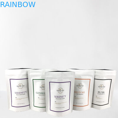 Borse in piedi ri-chiudibili con logo personalizzato per l' imballaggio di sacchetti di tè secchi