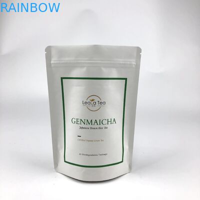 Borse in piedi ri-chiudibili con logo personalizzato per l' imballaggio di sacchetti di tè secchi