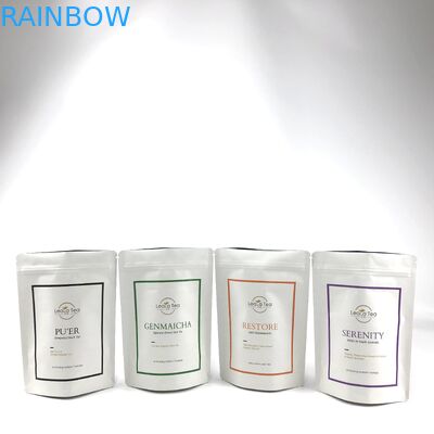 Borse in piedi ri-chiudibili con logo personalizzato per l' imballaggio di sacchetti di tè secchi