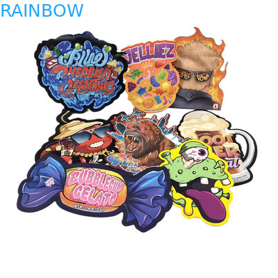 Imballaggio con cerniera a forma speciale Soft Touch CBD Child Proof 3.5g Sacchetti di plastica a taglio a stampo irregolare