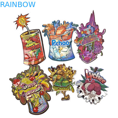 Sacchetti di stampa digitale personalizzati Imballaggio Foglio olografico a taglio speciale a forma di ziplock Plastico Mylar 3,5 g Sacchetti a taglio a taglio