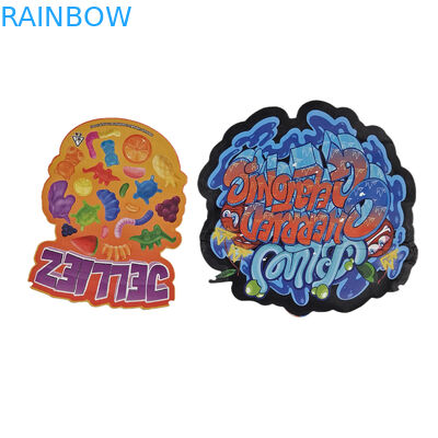 Stampato su misura Soft Touch Holographic Die Cut Irregular Special Shape Plastic Zipper Mylar Food Packaging Bag