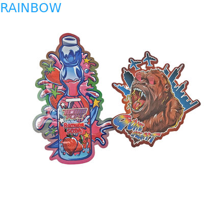 Custom Matte Logo Ricapribile Borsa in Plastica a Forma di Possa a Prova di Odore Die Cut Ziplock 3.5 Mylar Bags For Candy