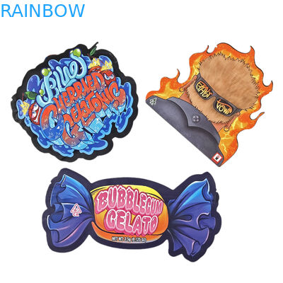 Sacchetti antiodore speciali a forma irregolare con ziplock personalizzati28g 14g 7g 3.5g Die Cut Snack Food Packaging Mylar Bag