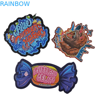 Custom Digital Printed Die Cut Irregular 3.5g Bag Special Shaped Food Plastic Ziplock Packaging Sacchetti Mylar