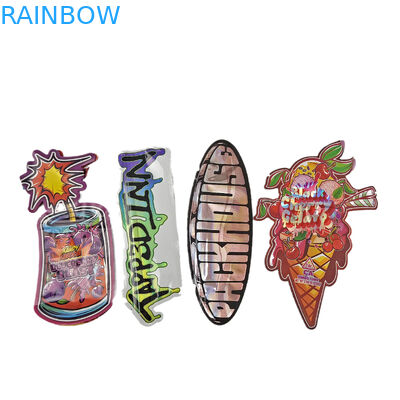 3.5g 7g Stampati su misura con taglio speciale a stampo a stampo irregolare Sacchetti Mylar a forma irregolare a prova di odore con cerniera Imballaggio snack Sacchetti Mylar