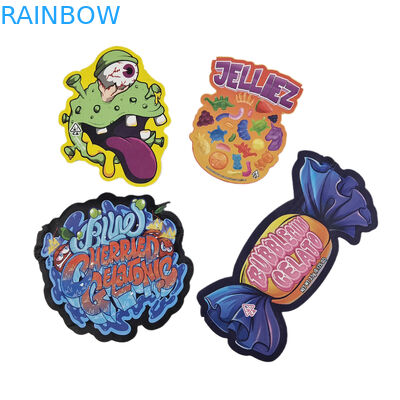 Custom Die Cut Plastic Printed Logo Odor Proof 3.5 Imballaggio alimentare commestibile Ziplock Snack commestibile Sacchetti Mylar