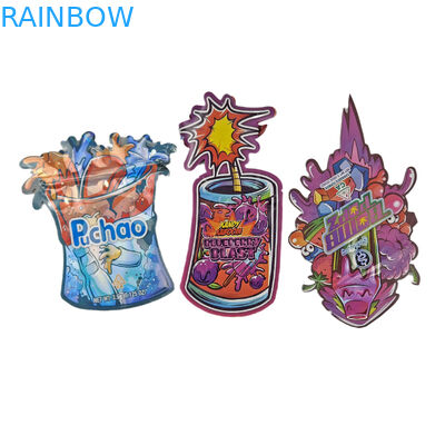 Custom Die Cut Plastic Printed Logo Odor Proof 3.5 Imballaggio alimentare commestibile Ziplock Snack commestibile Sacchetti Mylar