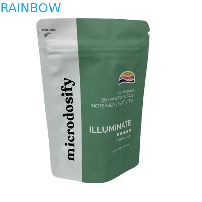 Foglia di erba medica, sigillo a tre lati, sacchetto antiodore, sacchetti Mylar personalizzati con finestra.