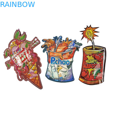 3.5g 7g 14g Forma Speciale Plastici Sacchetto di imballaggio Hologramma Proof Odor Plastic Die Cut Custom Snack Cookie Snack Bags