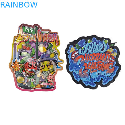 3.5g Borse Mylar stampate su misura con forma irregolare con taglio a striscia Borse a cerniera Borse di imballaggio per snack biscotti dolci