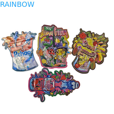 Logo personalizzato di alta qualità forma speciale antiodore ziplock irregolare unico taglio a stampo 3.5g sacchetti Mylar per biscotti dolci