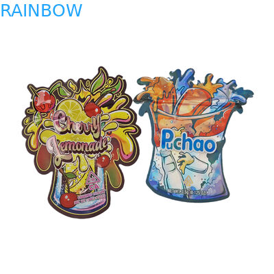 Ingrosso 3.5g Custom Die Cut Ziplock Bags per imballaggi alimentari a prova di odore Forma edibile Food Mylar Bags