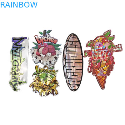 Ingrosso 3.5g Custom Die Cut Ziplock Bags per imballaggi alimentari a prova di odore Forma edibile Food Mylar Bags