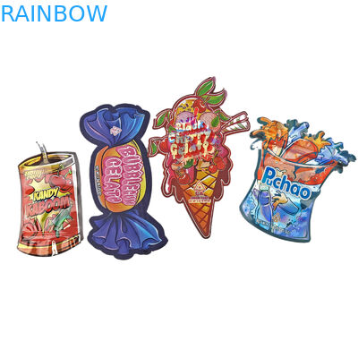 Ingrosso 3.5g Custom Die Cut Ziplock Bags per imballaggi alimentari a prova di odore Forma edibile Food Mylar Bags