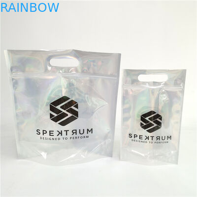 Logo personalizzato Zip Lock Bags Flat Holographic Film Mini Mylar Three Side Seal