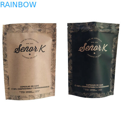 Sacchetto a fondo piatto Film di imballaggio alimentare Bianco semplice Top di stampa Riempimento con valvola d'aria