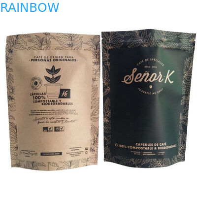 Sacchetto a fondo piatto Film di imballaggio alimentare Bianco semplice Top di stampa Riempimento con valvola d'aria