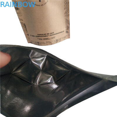 Sacchetto a fondo piatto Film di imballaggio alimentare Bianco semplice Top di stampa Riempimento con valvola d'aria