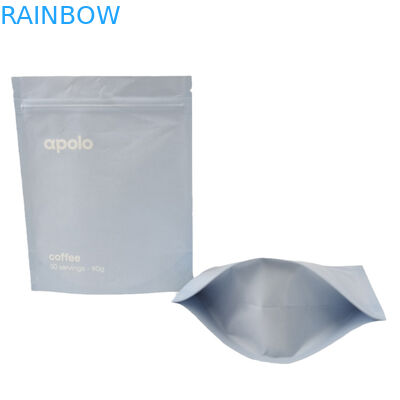 Carta kraft stampata su misura con sacchetto a cerniera chiusurabile sacchetti Mylar resealable per polvere di chicchi di caffè