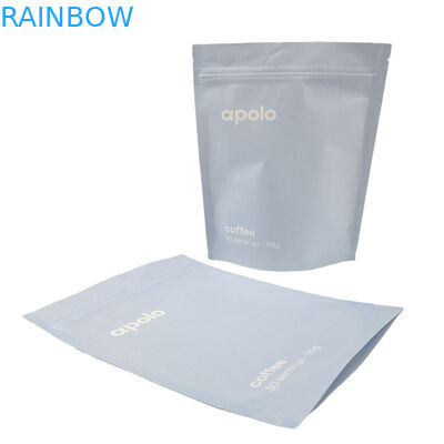 Carta kraft stampata su misura con sacchetto a cerniera chiusurabile sacchetti Mylar resealable per polvere di chicchi di caffè