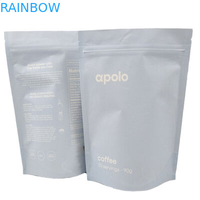 vendita a caldo cuCstom Borsa di carta kraft eco-friendly ristampabile stampata per polvere di proteine di caffè