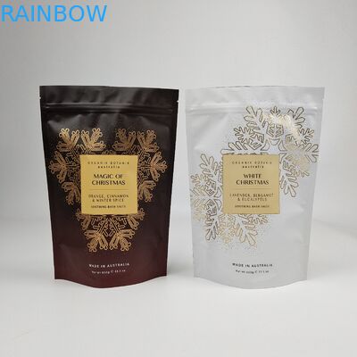 200pcs Low MOQ Matte OEM Custom Printed Bath Salts Packaging Zip Lock Bath Salt Body Scrub Standing Bag Packaging Bags