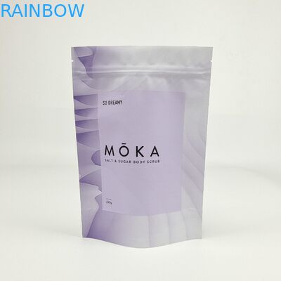 Stampa digitale personalizzata Busta di carta Kraft Stand Up Ziplock Sacchetti di foglio di alluminio per imballaggi di gomma del corpo del caffè