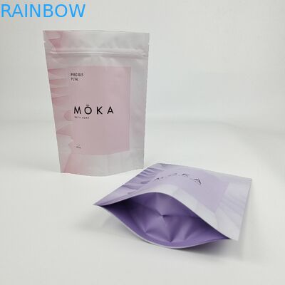 Stampa digitale personalizzata Busta di carta Kraft Stand Up Ziplock Sacchetti di foglio di alluminio per imballaggi di gomma del corpo del caffè