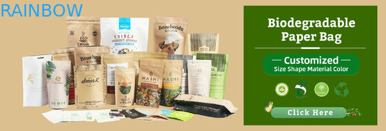 Sacchetto di carta kraft biodegradabile, ecologico, con cerniera, sacchetto a zip, sacchetto di imballaggio alimentare, sacchetto di carta con finestra