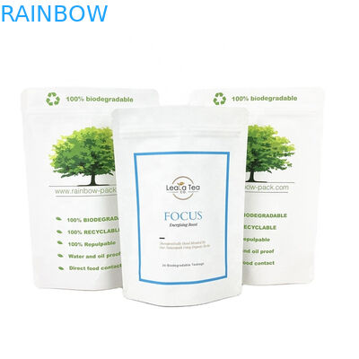 Eco-Friendly Logo personalizzato 100g 250g Tea Coffee Bag Bag Packaging Bag Carta Kraft riciclabile Stand Up Bag