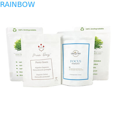 Eco-Friendly Logo personalizzato 100g 250g Tea Coffee Bag Bag Packaging Bag Carta Kraft riciclabile Stand Up Bag