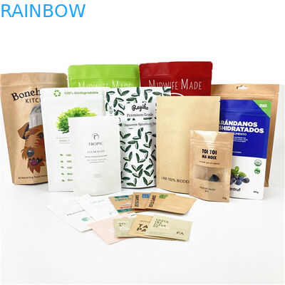 Biodegradabile Logo personalizzato 100g 250g Tè Caffè Frutta secca Sacchetto di imballaggio Riciclabile Borsa Stand Up
