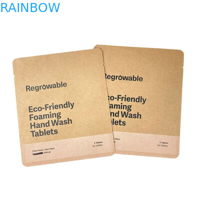 Logo personalizzato 100% carta kraft biodegradabile sacchetti ricapsulabili per alimenti polvere noci commestibili imballaggio sacchetto di tè sottile vuoto