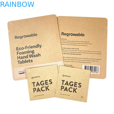 OEM Logo personalizzato Sacchetti di carta Kraft biodegradabili per biscotti, torte e noci, prodotti commestibili, polvere, alimenti per animali domestici, sacchetto antiodore con finestra