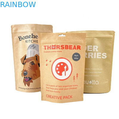 Borsa di imballaggio in carta a prova di odore biodegradabile al 100% per manghi in polvere Te nuts sacchetti per animali da compagnia sacchetti di carta kraft bianca