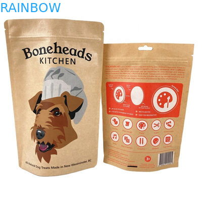 Borsa di imballaggio in carta a prova di odore biodegradabile al 100% per manghi in polvere Te nuts sacchetti per animali da compagnia sacchetti di carta kraft bianca