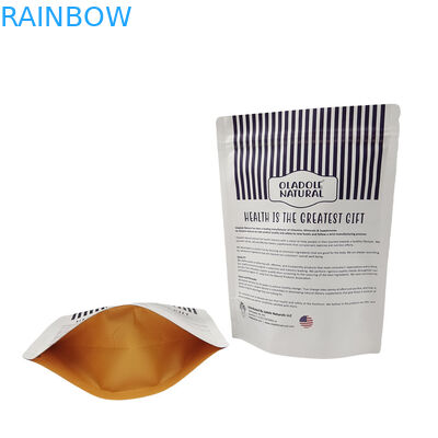 Low MOQ Stand up chiusurabile zipper Kraft Paper Bag Custom biodegradabile chiusurabile sacchetti Mylar per animali domestici