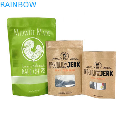 Custom Private Logo Sacchetti di carta kraft bianca per biscotti torte noci commestibili polvere cibo per animali domestici 100% biodegradabile antiodore B