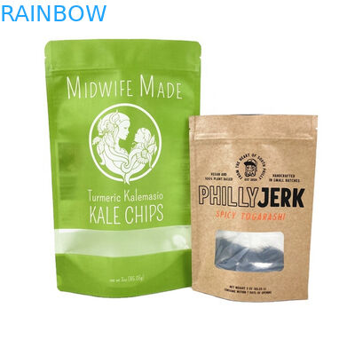 Eco-Friendly Logo personalizzato 100g 250g Carta Kraft Tè Caffè Noccioline Pistola in polvere Busta di carta Kraft riciclabile