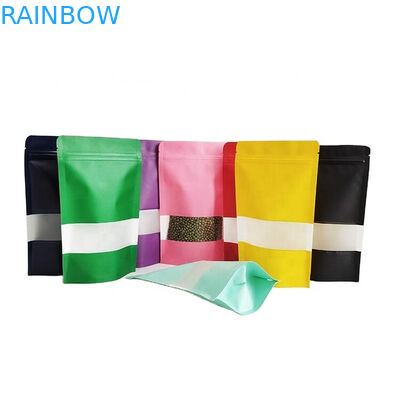 Eco-Friendly Logo personalizzato 100g 250g Carta Kraft Tè Caffè Noccioline Pistola in polvere Busta di carta Kraft riciclabile