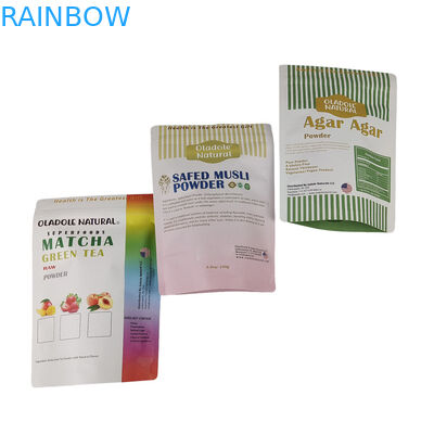 Al dettaglio Borsa di carta Kraft stampata su misura per alimenti Farina Noci Riso Spezie Tè Biodegradabile Borse Mylar