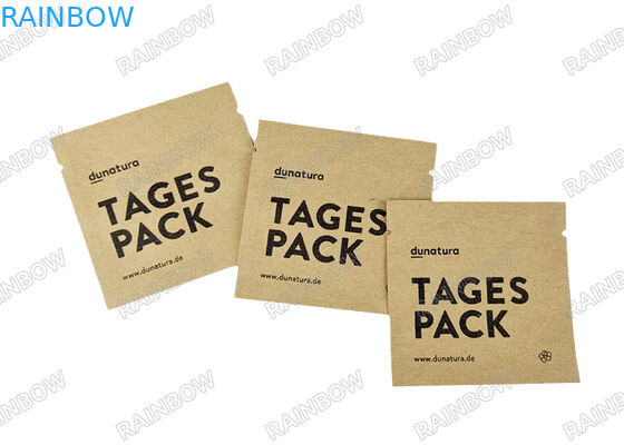 Sacchetto di tè vuoto biodegradabile su misura, sigillo termico a tre lati, sacchetto di imballaggio per tè e caffè, sacchetto di imballaggio per compresse in carta kraft