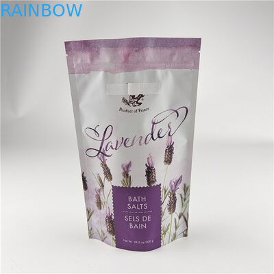 Dimensioni e colori personalizzati Disponibile Imballaggio Matta Folio di alluminio Bagno sale Stand Up Borsa Ziplock Doypack