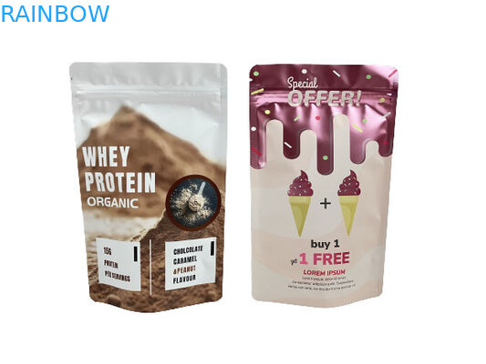 Sacchetti di imballaggio in carta kraft a prova di odore ri-chiudibili su misura per caramelle di gomma in polvere con logo