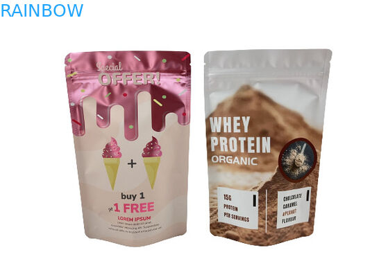 Sacchetti di imballaggio in carta kraft a prova di odore ri-chiudibili su misura per caramelle di gomma in polvere con logo