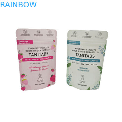 Busta Kraft compostabile ecocompatibile con cerniera chiudibile per confezioni di polveri cosmetiche