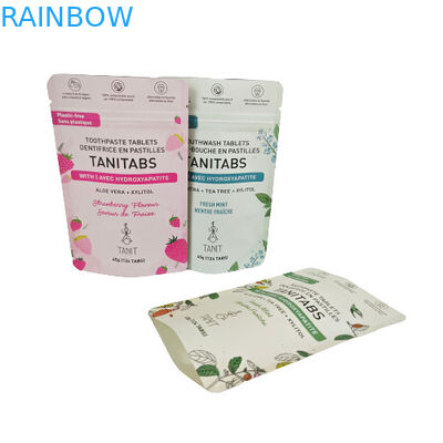 Busta Kraft compostabile ecocompatibile con cerniera chiudibile per confezioni di polveri cosmetiche